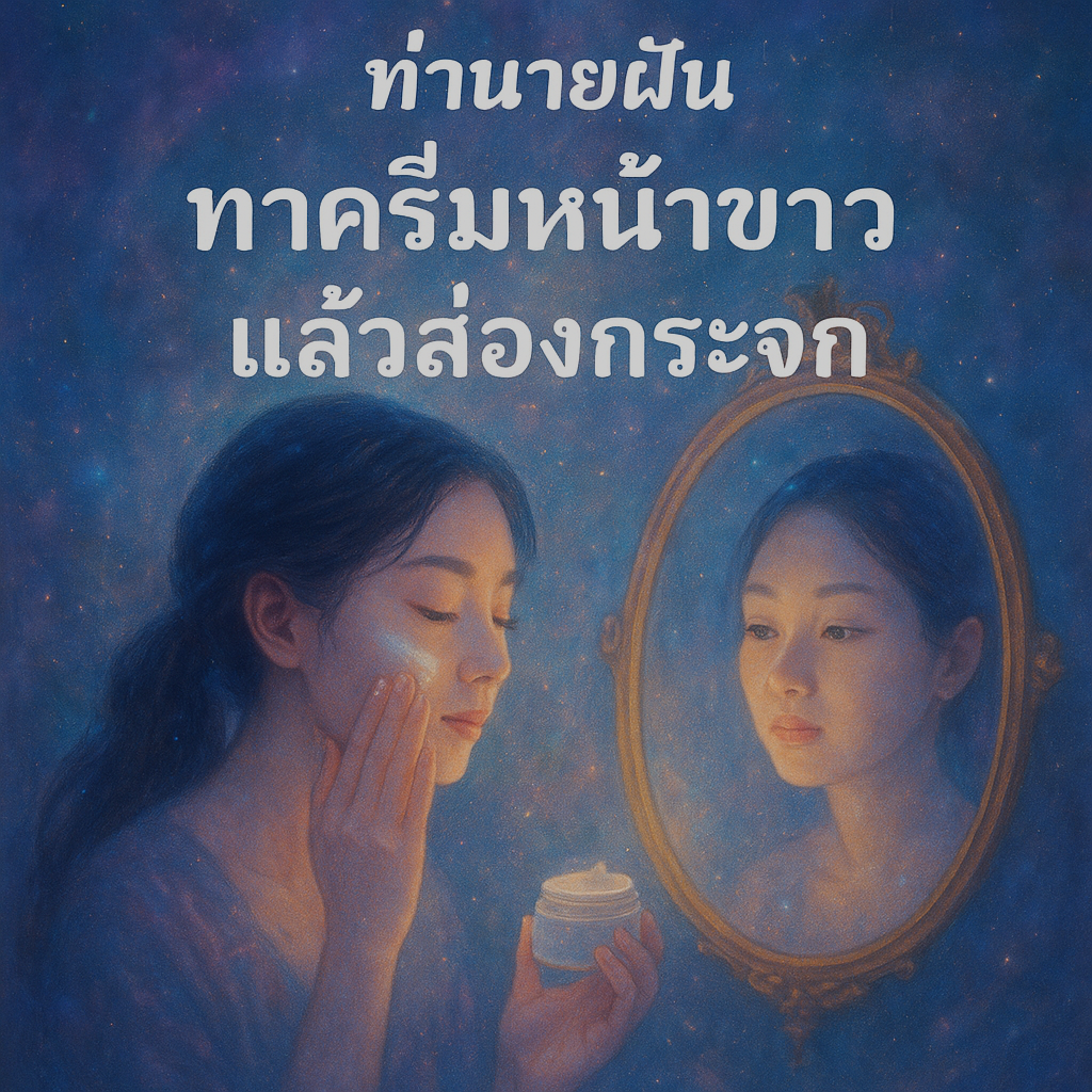 ทาครีมหน้าขาวแล้วส่องกระจก