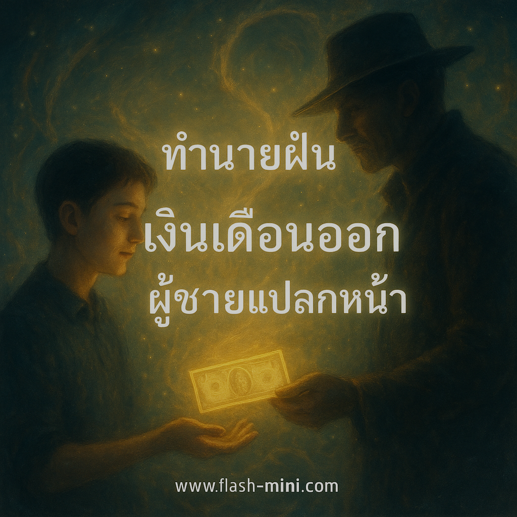 ทำนายฝัน เงินเดือนออกผู้ชายแปลกหน้าจ่ายให้