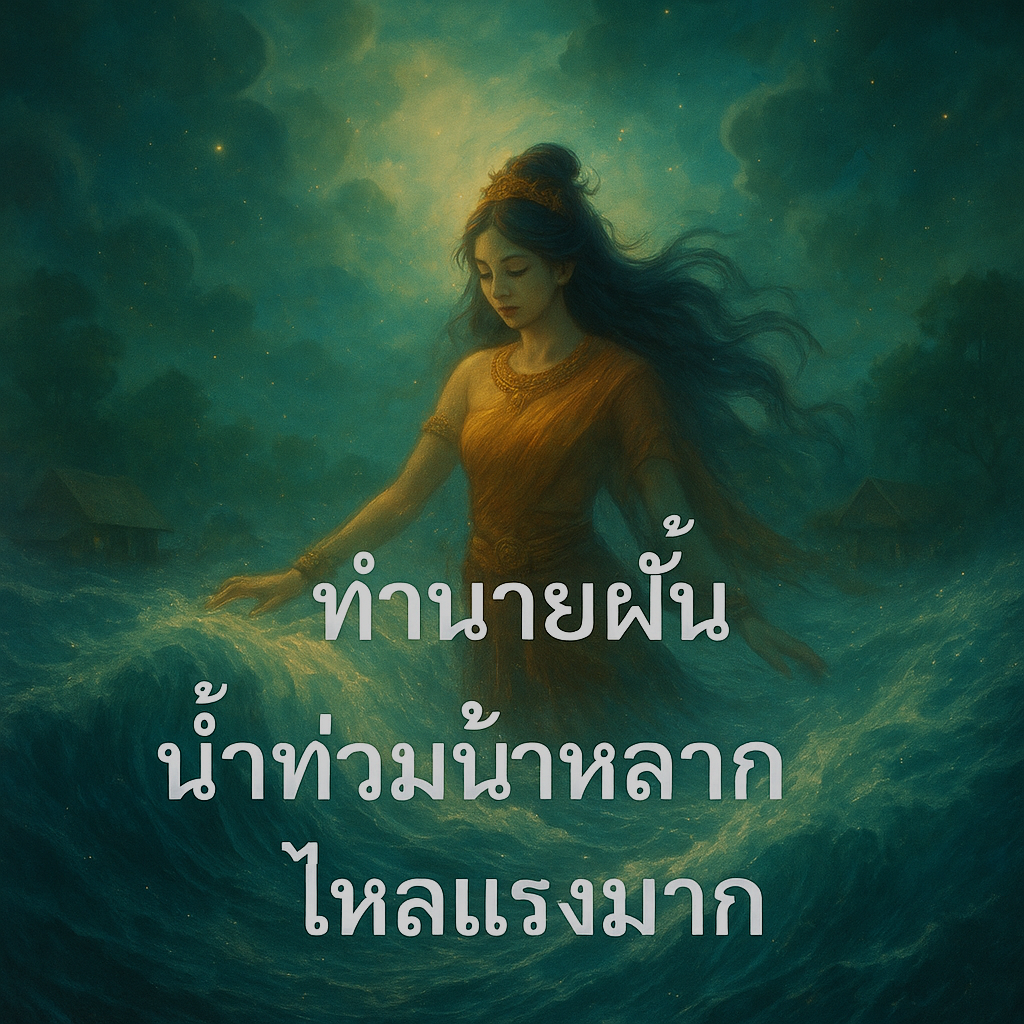 ทำนายฝันน้ำท่วมน้ำหลากไหลแรงมาก