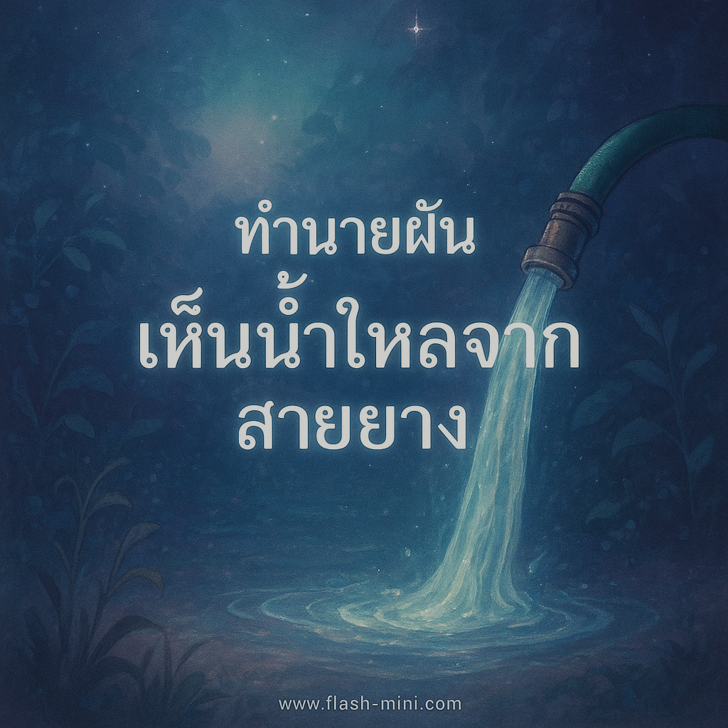ทำนายฝัน เห็นน้ำไหลจากสายยาง