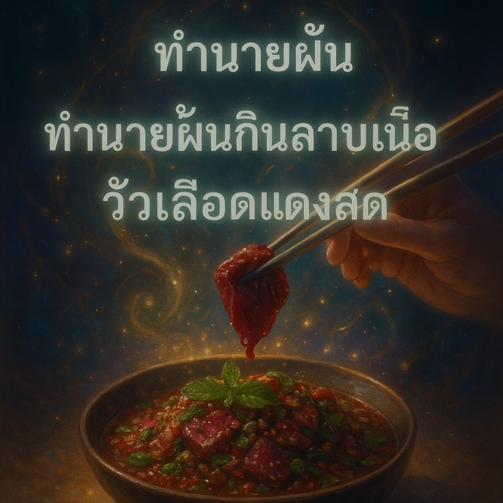 ทำนายฝัน ทํานายฝันกินลาบเนื้อวัวเลือดแดงสด