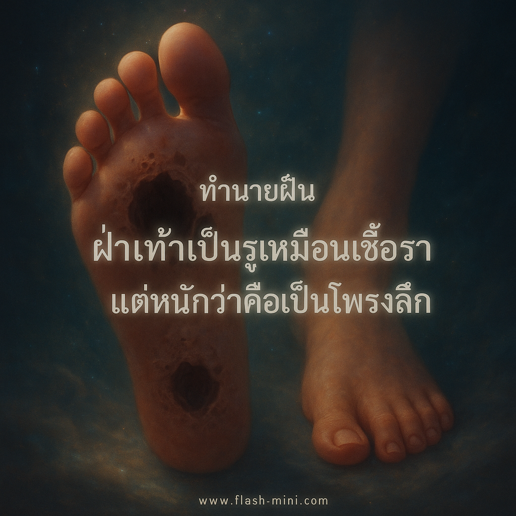 ทำนายฝัน ฝ่าเท้าเป็นรูเหมือนเชื้อราแต่หนักว่าคือเป็นโพรงลึก