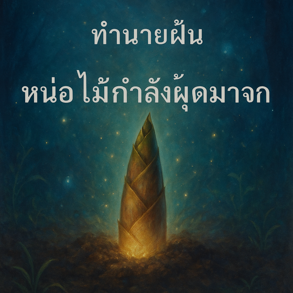 หน่อไม้กำลังผุดขึ้นมาจากดิน