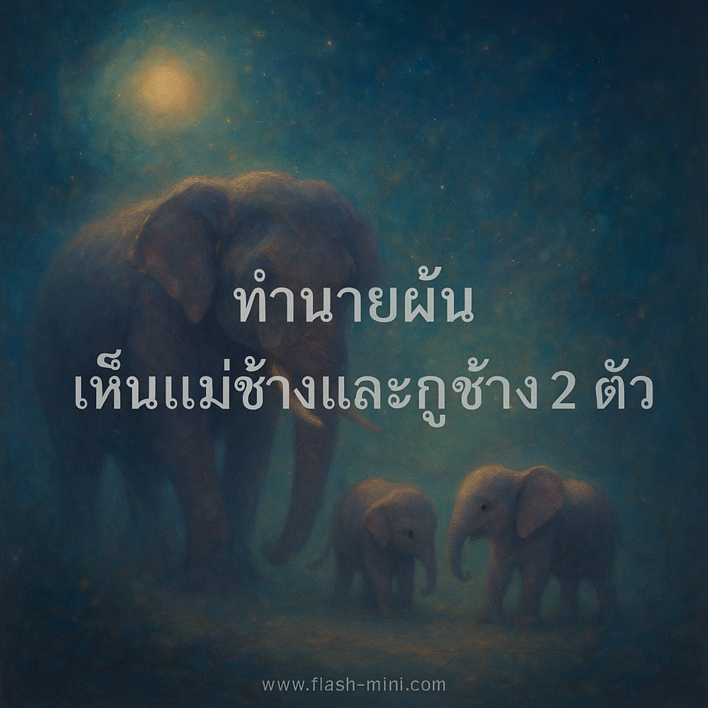 ทำนายฝัน เห็นแม่ช้างและลูกช้าง2ตัว