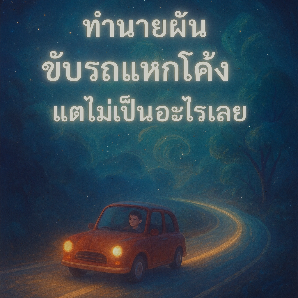 ทำนายฝัน ขับรถแหกโค้งแต่ไม่เป็นอะไรเลย