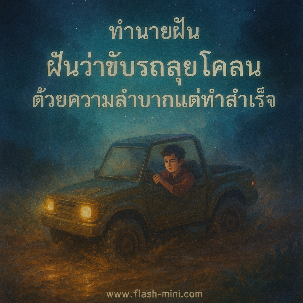 ฝันว่าขับรถลุยโคลนด้วยความลำบากแต่ทำสำเร็จ