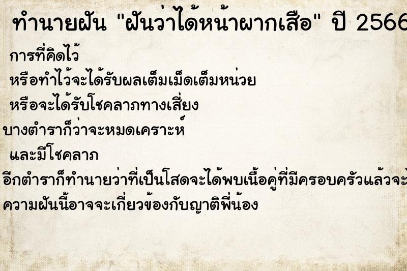 ทำนายฝันฝันว่าได้หน้าผากเสือ ทำนายฝันทำนายฝันฝันว่าได้หน้าผากเสือ