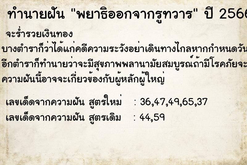 ทำนายฝันพยาธิออกจากรูทวาร ทำนายฝันทำนายฝันพยาธิออกจากรูทวาร