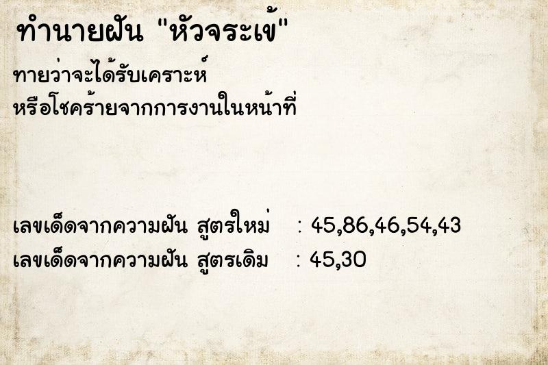 ทำนายฝัน หัวจระเข้ ทำนายฝัน หัวจระเข้