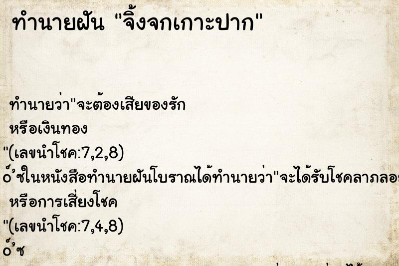 ทำนายฝัน จิ้งจกเกาะปาก ทำนายฝัน จิ้งจกเกาะปาก