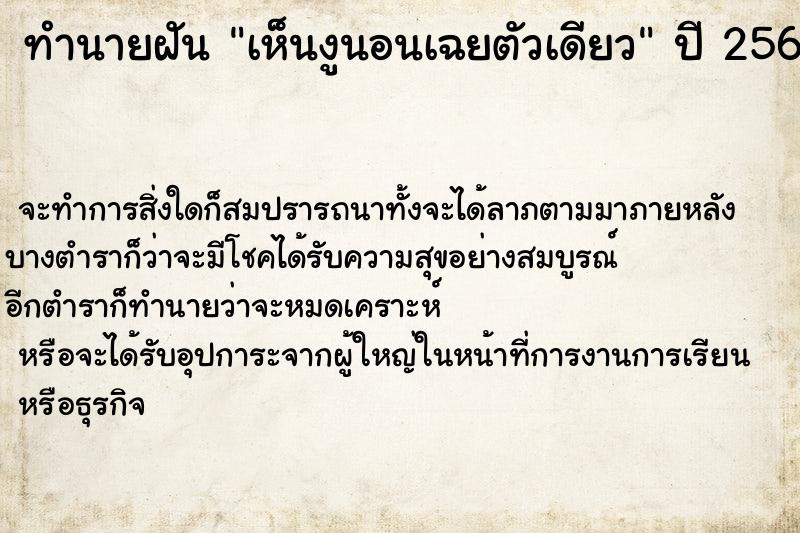 ทำนายฝันเห็นงูนอนเฉยตัวเดียว ทำนายฝันทำนายฝันเห็นงูนอนเฉยตัวเดียว