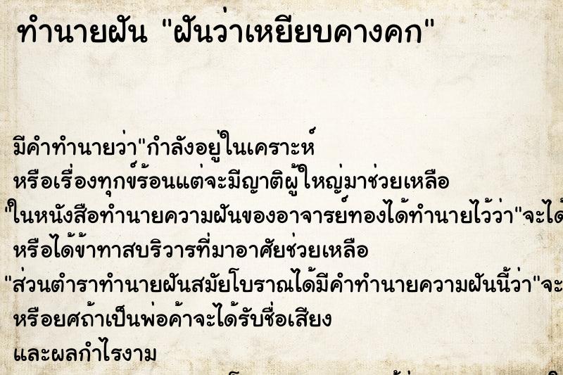 ทำนายฝัน ฝันว่าเหยียบคางคก ตำราโบราณ แม่นที่สุดในโลก