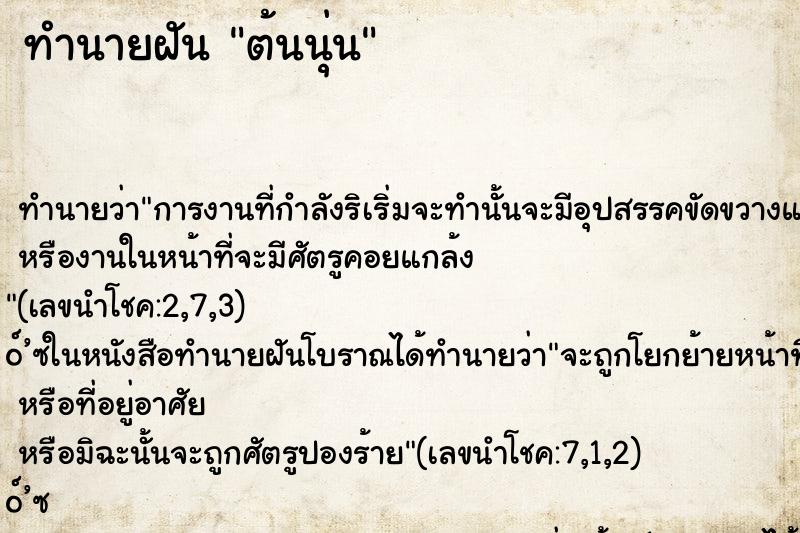 ทำนายฝัน ต้นนุ่น