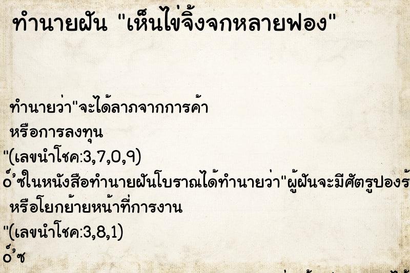 ทำนายฝัน เห็นไข่จิ้งจกหลายฟอง ตำราโบราณ แม่นที่สุดในโลก