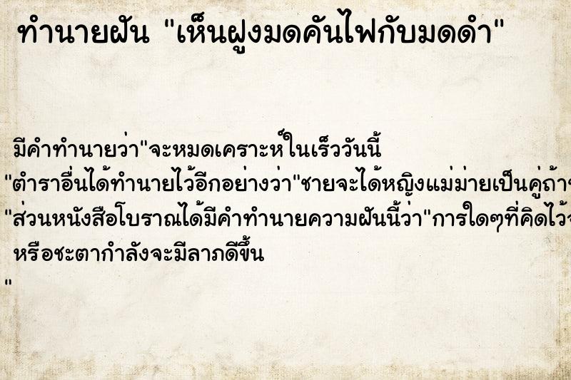 ทำนายฝัน เห็นฝูงมดคันไฟกับมดดำ ตำราโบราณ แม่นที่สุดในโลก