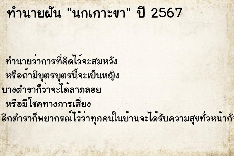 ทำนายฝัน นกเกาะขา