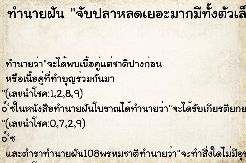 ทำนายฝัน จับปลาหลดเยอะมากมีทั้งตัวเล็กตัวใหญ๋ ทำนายฝัน จับปลาหลดเยอะมากมีทั้งตัวเล็กตัวใหญ๋
