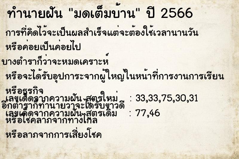 ทำนายฝัน มดเต็มบ้าน ตำราโบราณ แม่นที่สุดในโลก