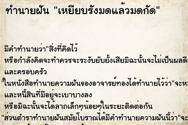 ทำนายฝัน เหยียบรังมดแล้วมดกัด ตำราโบราณ แม่นที่สุดในโลก