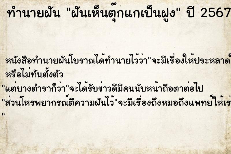 ทำนายฝันฝันเห็นตุ๊กแกเป็นฝูง ทำนายฝันทำนายฝันฝันเห็นตุ๊กแกเป็นฝูง