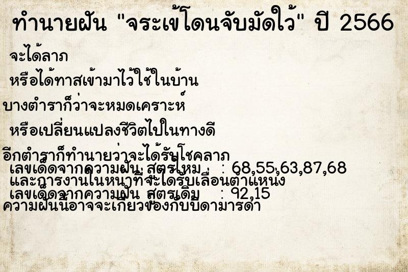 ทำนายฝัน จระเข้โดนจับมัดใว้ ทำนายฝัน จระเข้โดนจับมัดใว้
