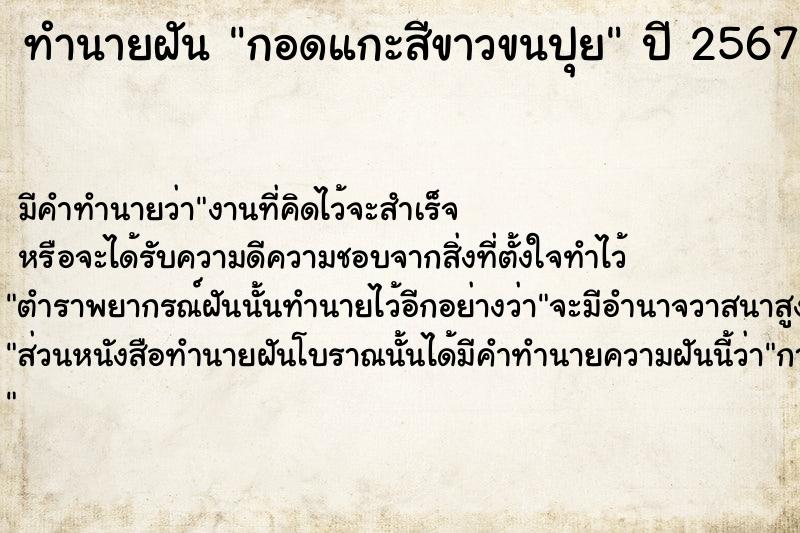 ทำนายฝัน กอดแกะสีขาวขนปุย ทำนายฝัน กอดแกะสีขาวขนปุย