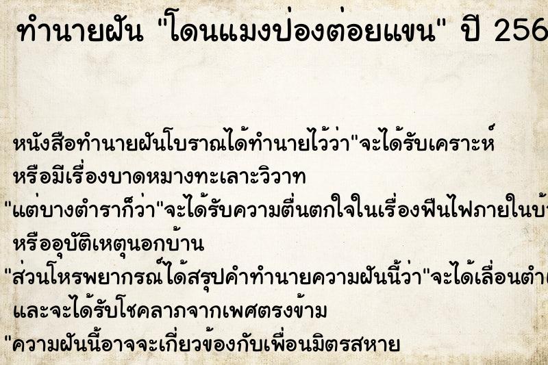 ทำนายฝัน โดนแมงป่องต่อยแขน ทำนายฝัน โดนแมงป่องต่อยแขน