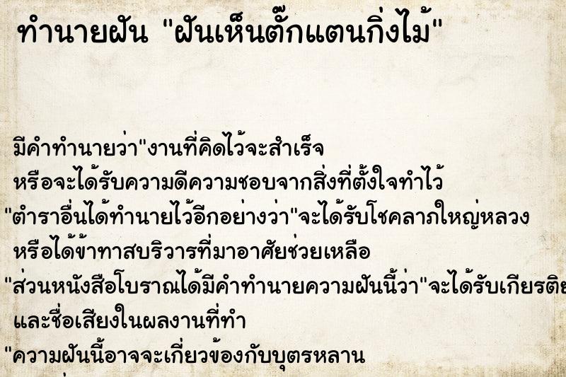 ทำนายฝันฝันเห็นตั๊กแตนกิ่งไม้ ทำนายฝันทำนายฝันฝันเห็นตั๊กแตนกิ่งไม้