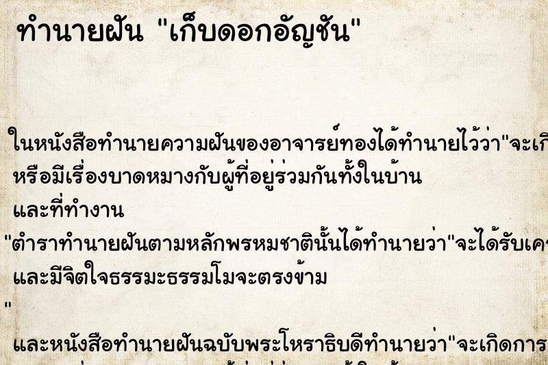 ทำนายฝัน เก็บดอกอัญชัน ตำราโบราณ แม่นที่สุดในโลก