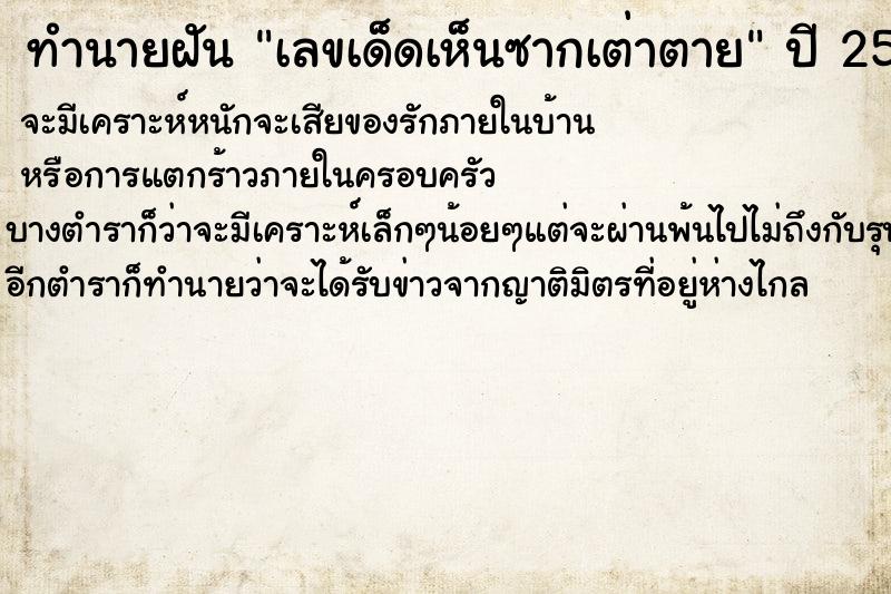 ทำนายฝันทำนายฝันเลขเด็ดเห็นซากเต่าตาย