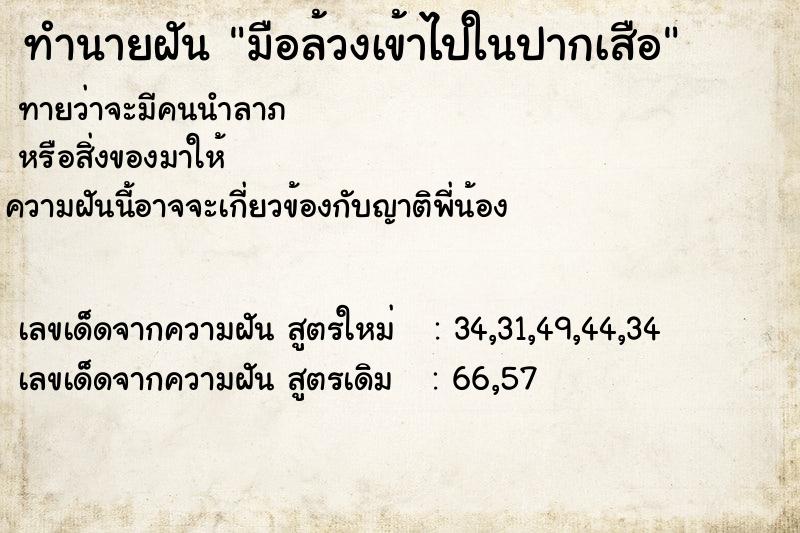 ทำนายฝัน มือล้วงเข้าไปในปากเสือ ตำราโบราณ แม่นที่สุดในโลก