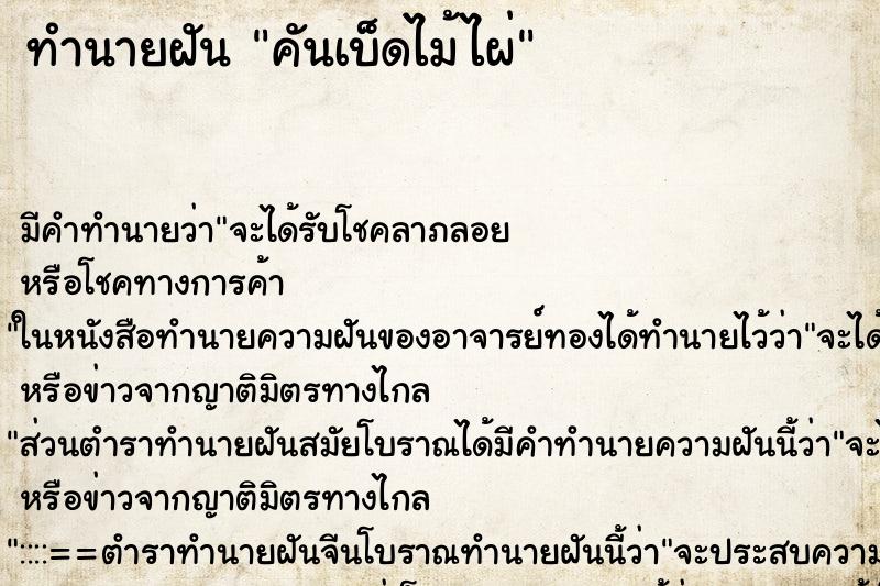 ทำนายฝันคันเบ็ดไม้ไผ่ ทำนายฝันทำนายฝันคันเบ็ดไม้ไผ่