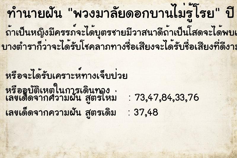 ทำนายฝัน พวงมาลัยดอกบานไม่รู้โรย ตำราโบราณ แม่นที่สุดในโลก