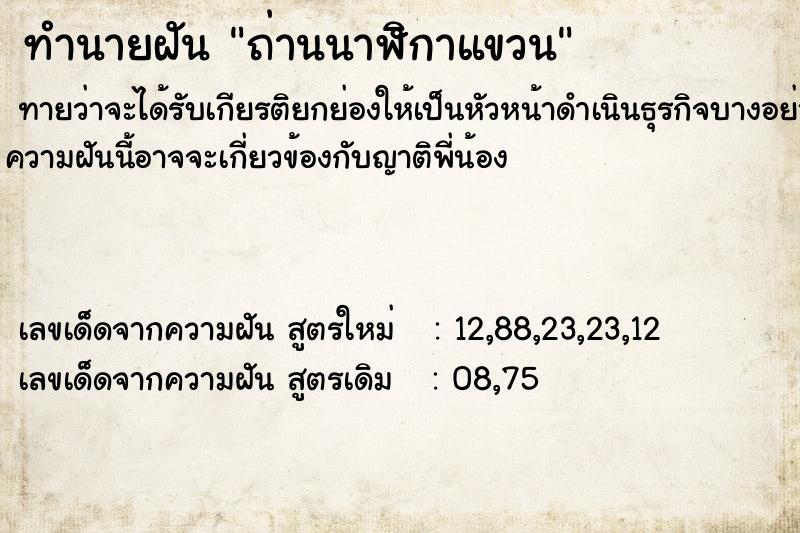 ทำนายฝันถ่านนาฬิกาแขวน ทำนายฝันทำนายฝันถ่านนาฬิกาแขวน