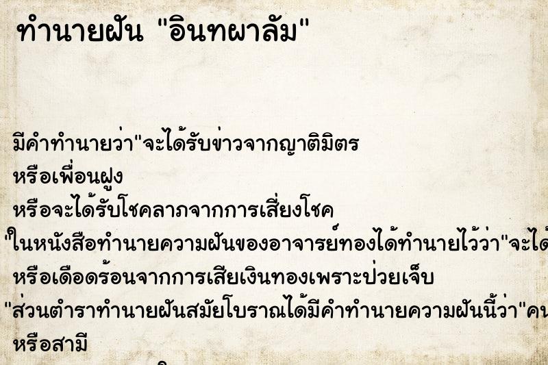ทำนายฝัน อินทผาลัม ทำนายฝัน อินทผาลัม