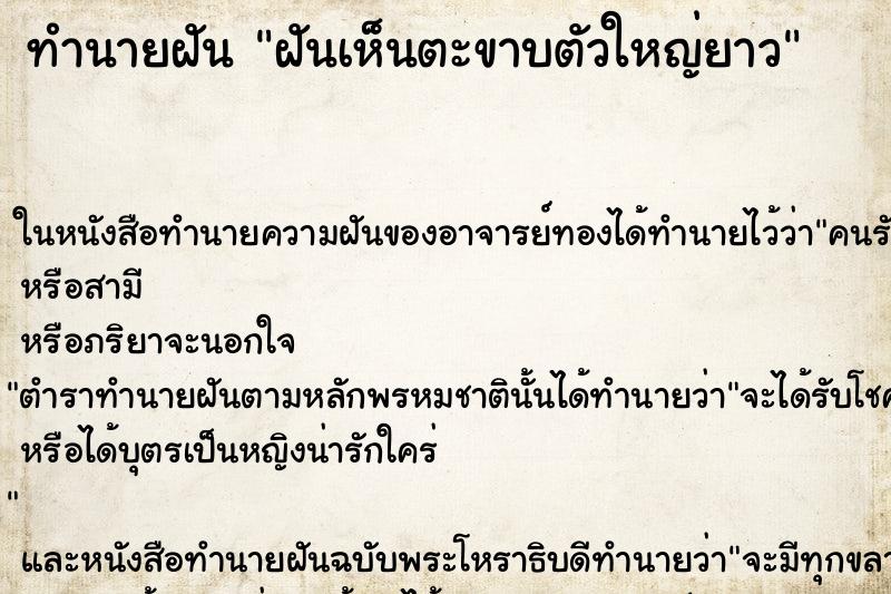 ทำนายฝันฝันเห็นตะขาบตัวใหญ่ยาว ทำนายฝันทำนายฝันฝันเห็นตะขาบตัวใหญ่ยาว