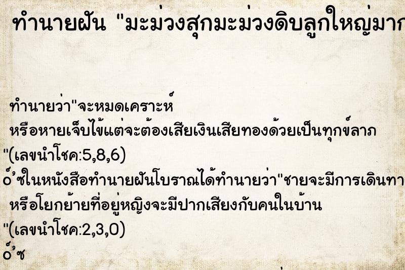 ทำนายฝันมะม่วงสุกมะม่วงดิบลูกใหญ่มากอยู่บนต้น ทำนายฝันทำนายฝันมะม่วงสุกมะม่วงดิบลูกใหญ่มากอยู่บนต้น