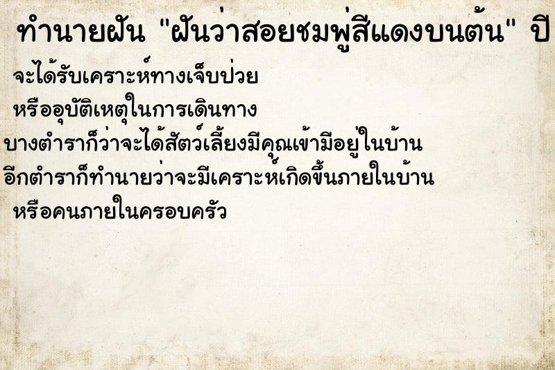 ทำนายฝันฝันว่าสอยชมพู่สีแดงบนต้น ทำนายฝันทำนายฝันฝันว่าสอยชมพู่สีแดงบนต้น