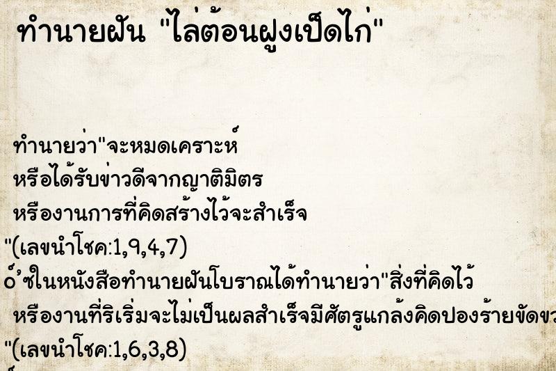 ทำนายฝัน ไล่ต้อนฝูงเป็ดไก่ ทำนายฝัน ไล่ต้อนฝูงเป็ดไก่