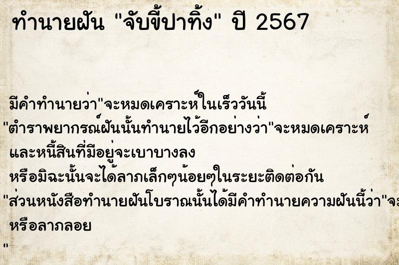 ทำนายฝัน จับขี้ปาทิ้ง ทำนายฝัน จับขี้ปาทิ้ง