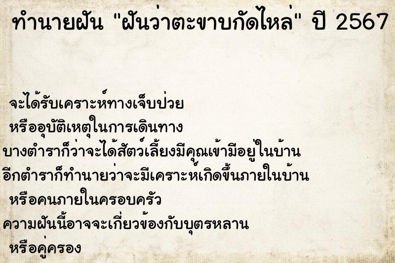 ทำนายฝันฝันว่าตะขาบกัดไหล่ ทำนายฝันทำนายฝันฝันว่าตะขาบกัดไหล่