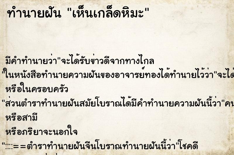 ทำนายฝัน เห็นเกล็ดหิมะ ทำนายฝัน เห็นเกล็ดหิมะ