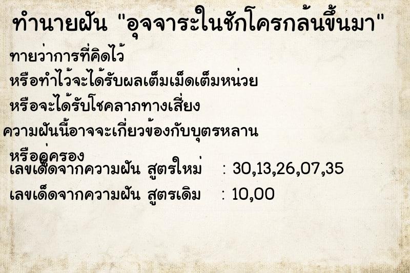 ทำนายฝัน อุจจาระในชักโครกล้นขึ้นมา ทำนายฝัน อุจจาระในชักโครกล้นขึ้นมา