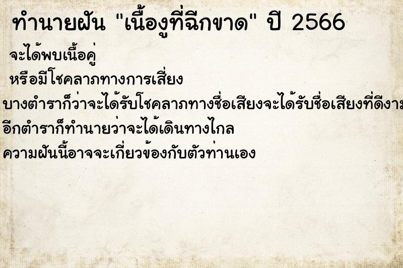 ทำนายฝัน เนื้องูที่ฉีกขาด ทำนายฝัน เนื้องูที่ฉีกขาด