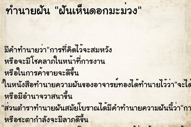 ทำนายฝันฝันเห็นดอกมะม่วง ทำนายฝันทำนายฝันฝันเห็นดอกมะม่วง