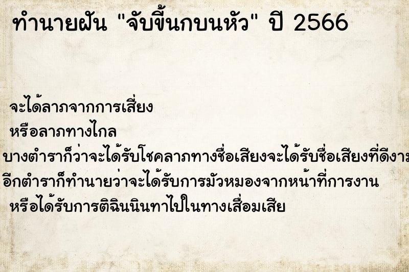 ทำนายฝันจับขี้นกบนหัว ทำนายฝันทำนายฝันจับขี้นกบนหัว