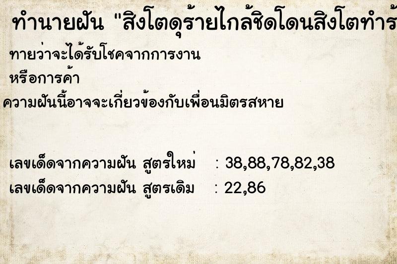 ทำนายฝันทำนายฝันสิงโตดุร้ายไกล้ชิดโดนสิงโตทำร้าย