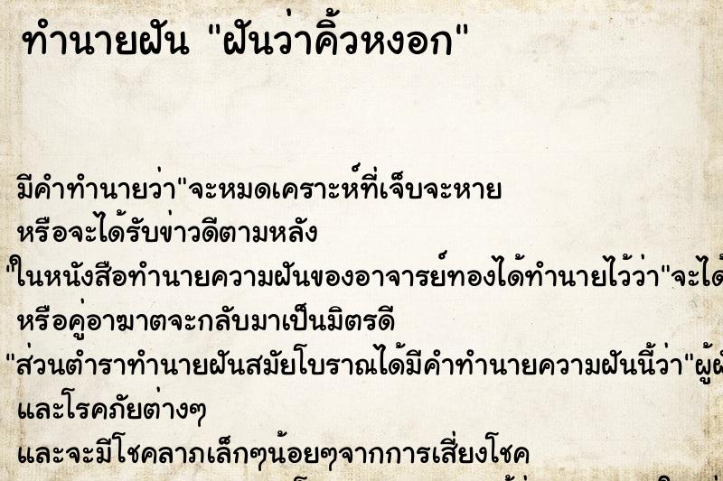 ทำนายฝัน ฝันว่าคิ้วหงอก ทำนายฝัน ฝันว่าคิ้วหงอก