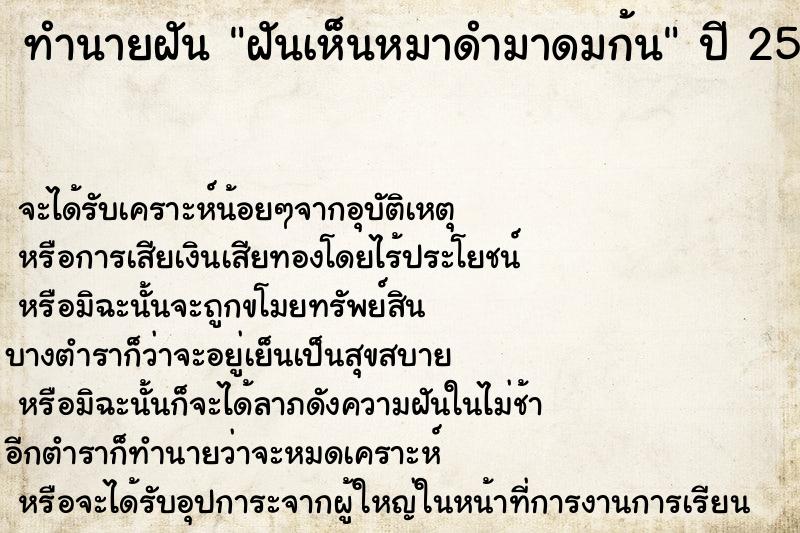 ทำนายฝันฝันเห็นหมาดำมาดมก้น ทำนายฝันทำนายฝันฝันเห็นหมาดำมาดมก้น