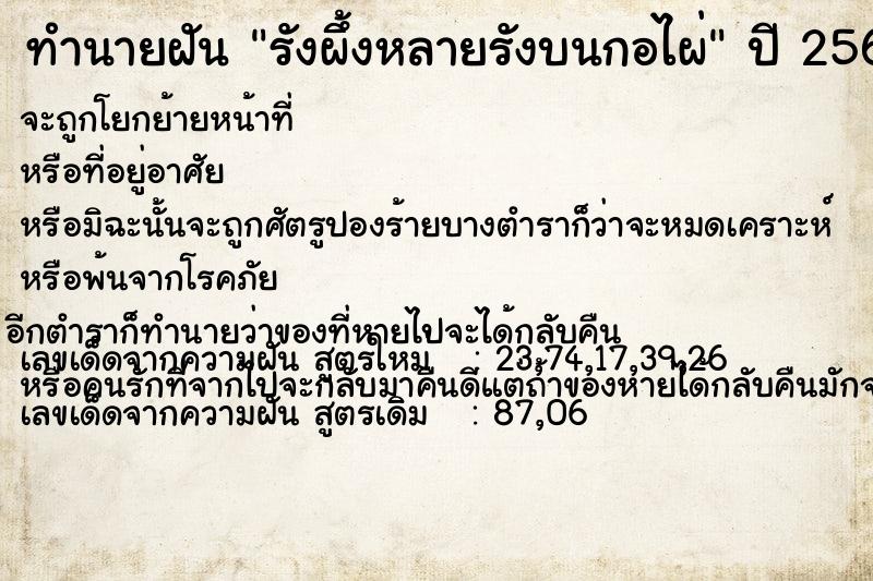 ทำนายฝันรังผึ้งหลายรังบนกอไผ่ ทำนายฝันทำนายฝันรังผึ้งหลายรังบนกอไผ่